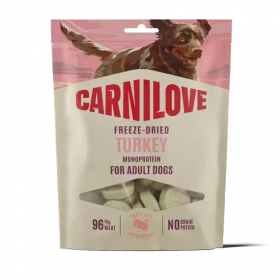 Супер премиум лиофилизирано лакомство за кучета Carnilove Turkey  Freeze Dried Snack  с пуешко месо  60 г